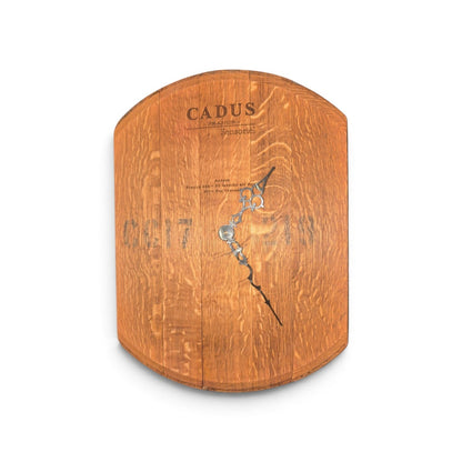 French Oak Wine Barrel Clock – Authentic Cadus Sensoriel Head | Rustic Wall Clock from 30-Month Aged French Oak | Unique Upcycled Cooperage Decor