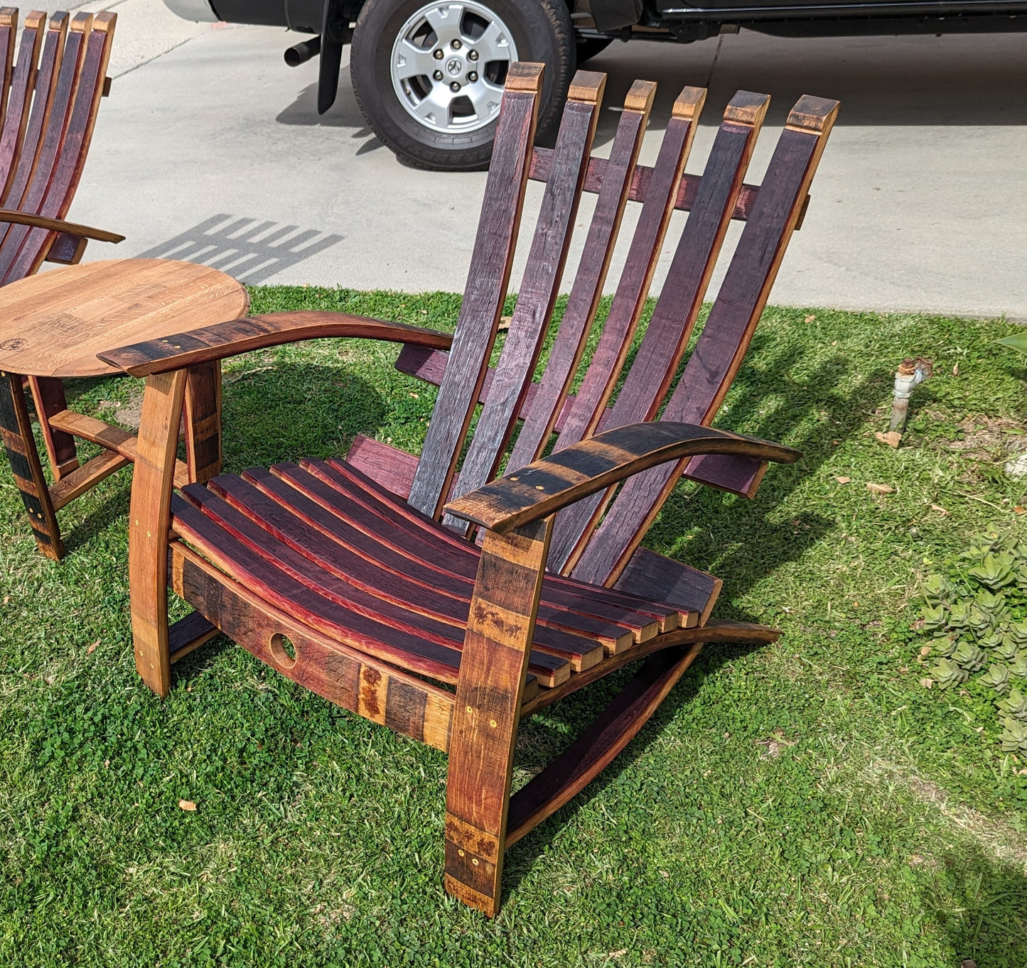 Wine Barrel Adirondack Chair / Lounge Chair - Assembled