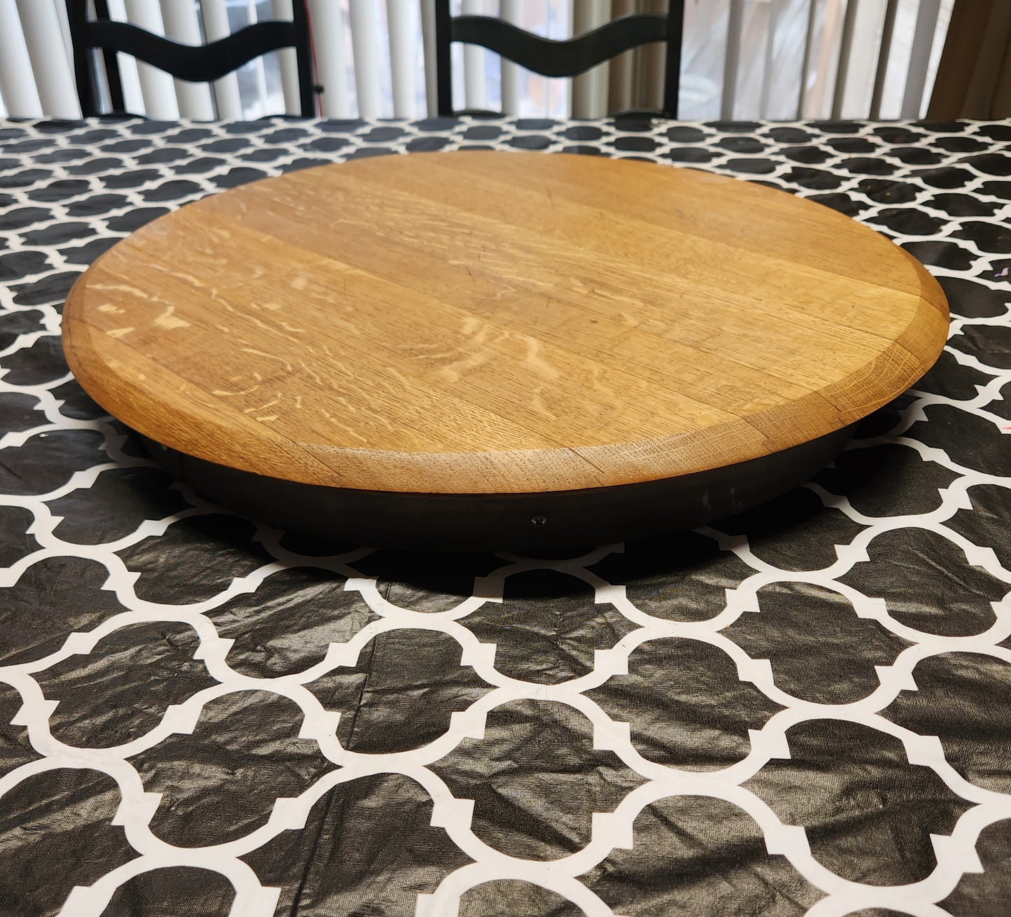Wine Barrel Lid Lazy Susan