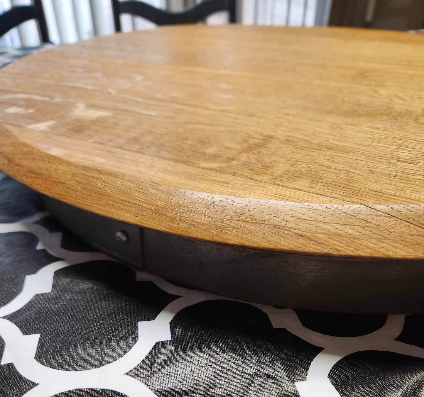 Wine Barrel Lid Lazy Susan