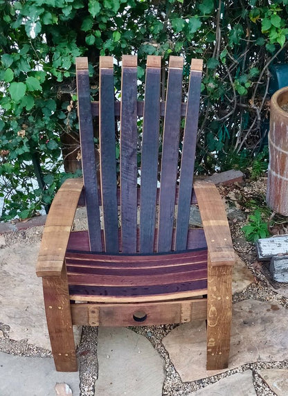 DIY Furniture Kit - Adirondack Chair Kit - Reclaimed Oak Wine Barrel