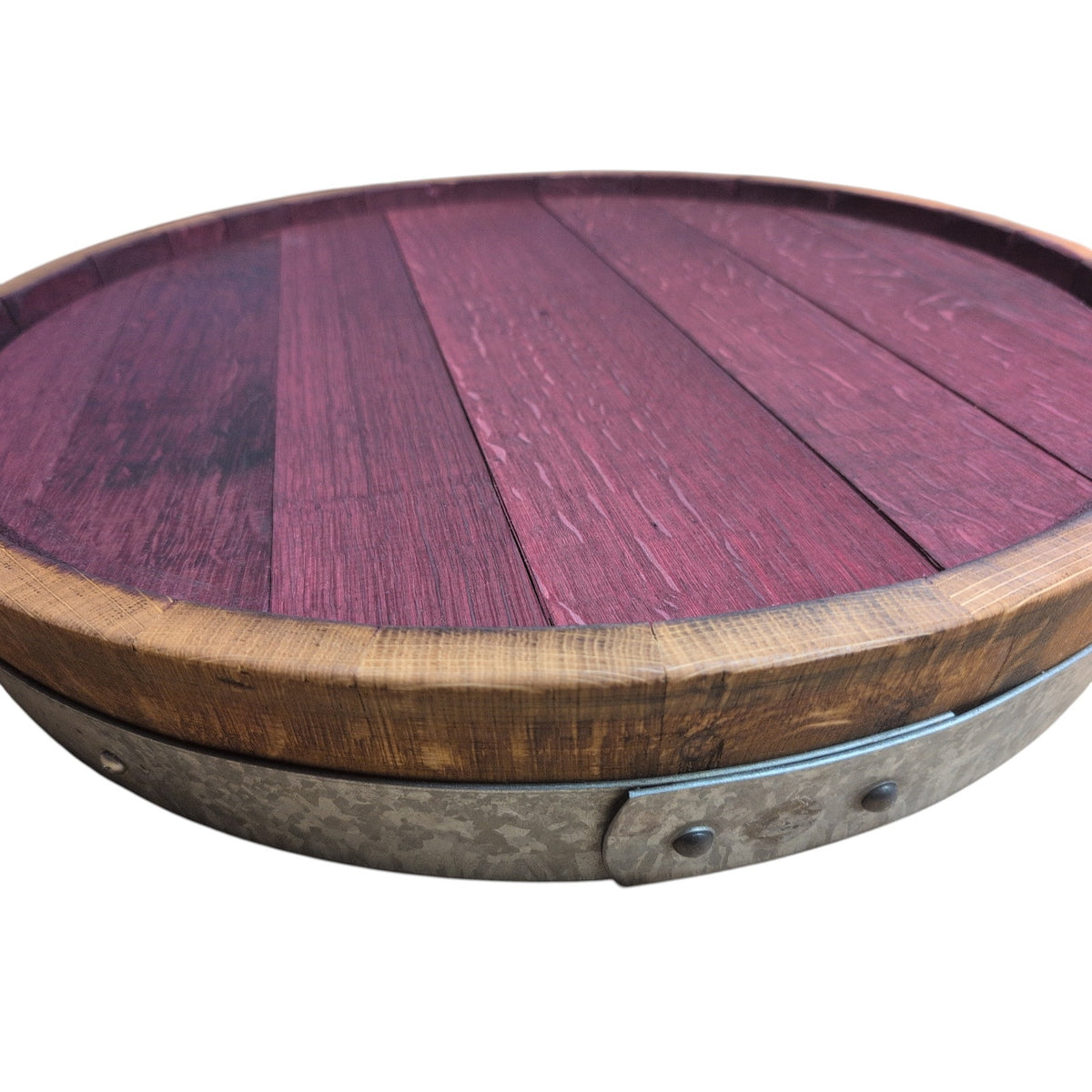 Reclaimed Wine Barrel Tray | Rustic Wooden Charcuterie Board Serving Tray | Dual Sided | Farmhouse Kitchen Decor