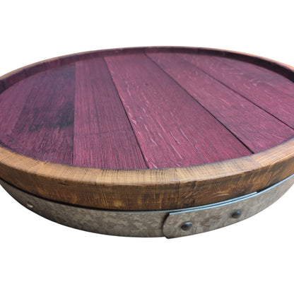 Reclaimed Wine Barrel Tray | Rustic Wooden Charcuterie Board Serving Tray | Dual Sided | Farmhouse Kitchen Decor