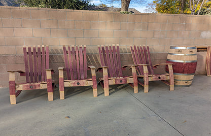 Wine Barrel Adirondack Chair / Lounge Chair - Assembled