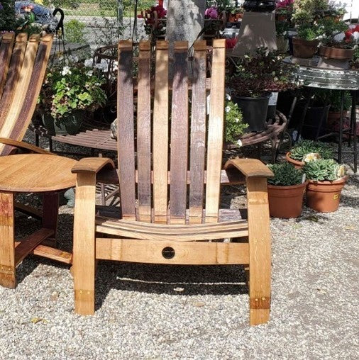Wine Barrel Adirondack Chair / Lounge Chair - Assembled