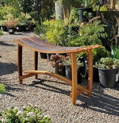 Wine Barrel Bench - Assembled