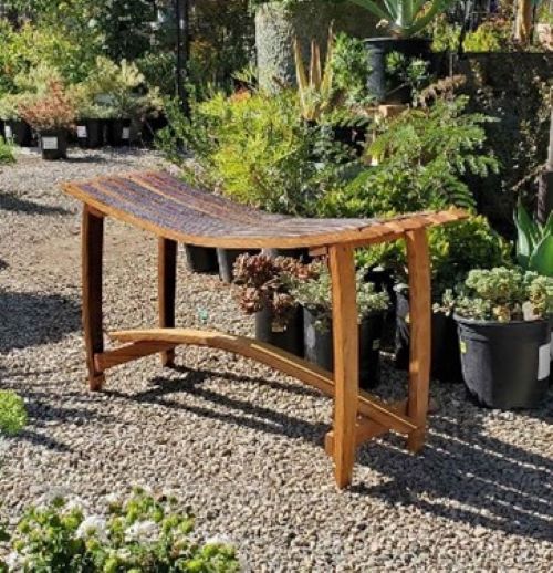 Wine Barrel Bench - Assembled