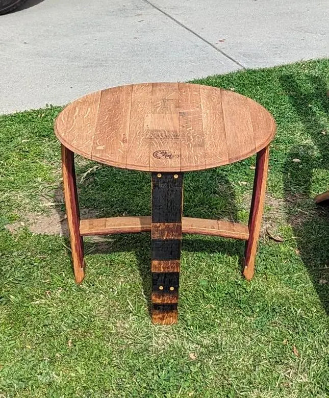 Wine Barrel Side Table - Assembled