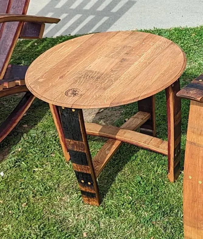 Wine Barrel Side Table - Assembled