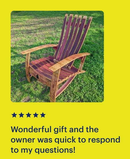 DIY Furniture Kit - Adirondack Chair Kit - Reclaimed Oak Wine Barrel